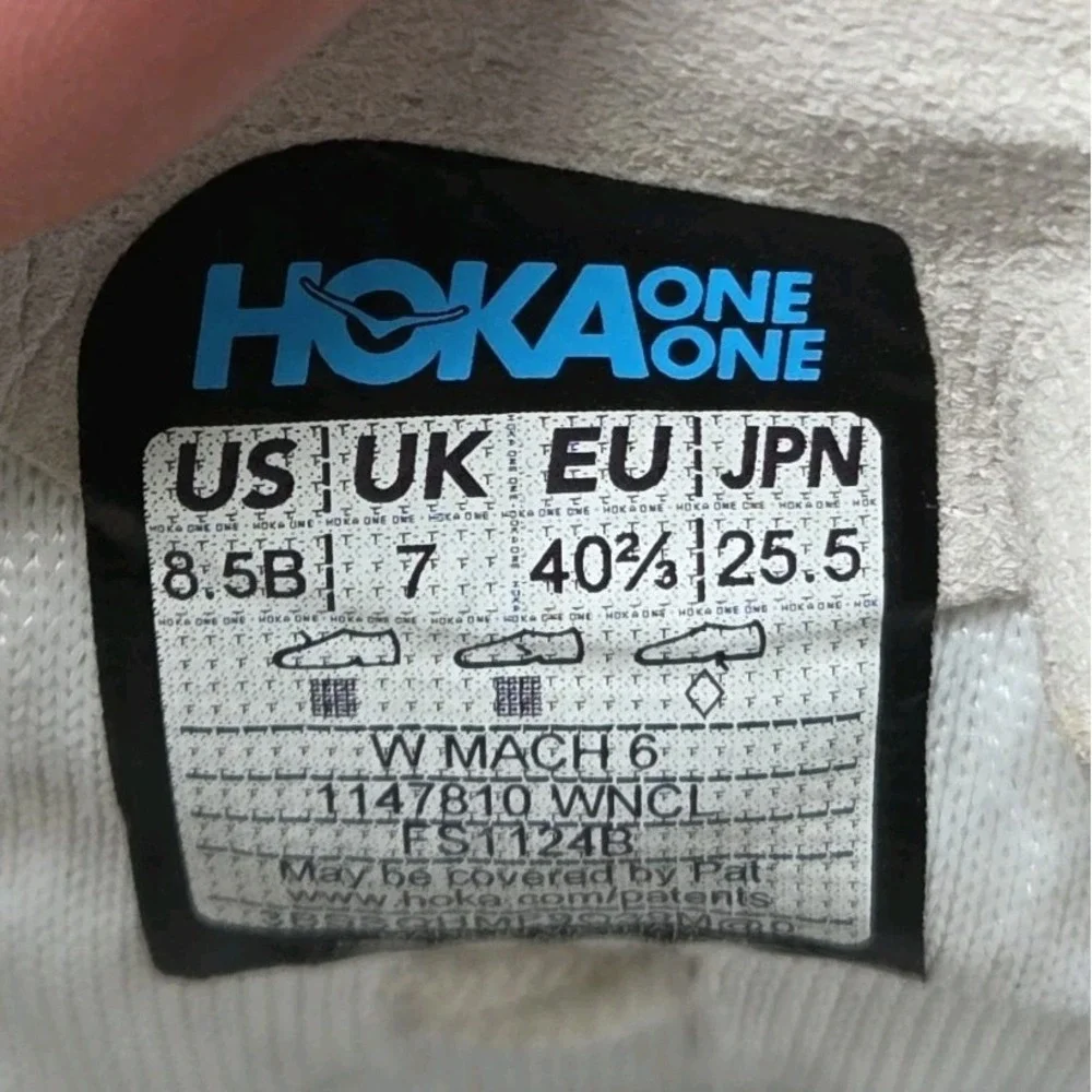 HOKA Mach 6 Running Shoes Women's Size 8.5‎ B White Nimbus Cloud